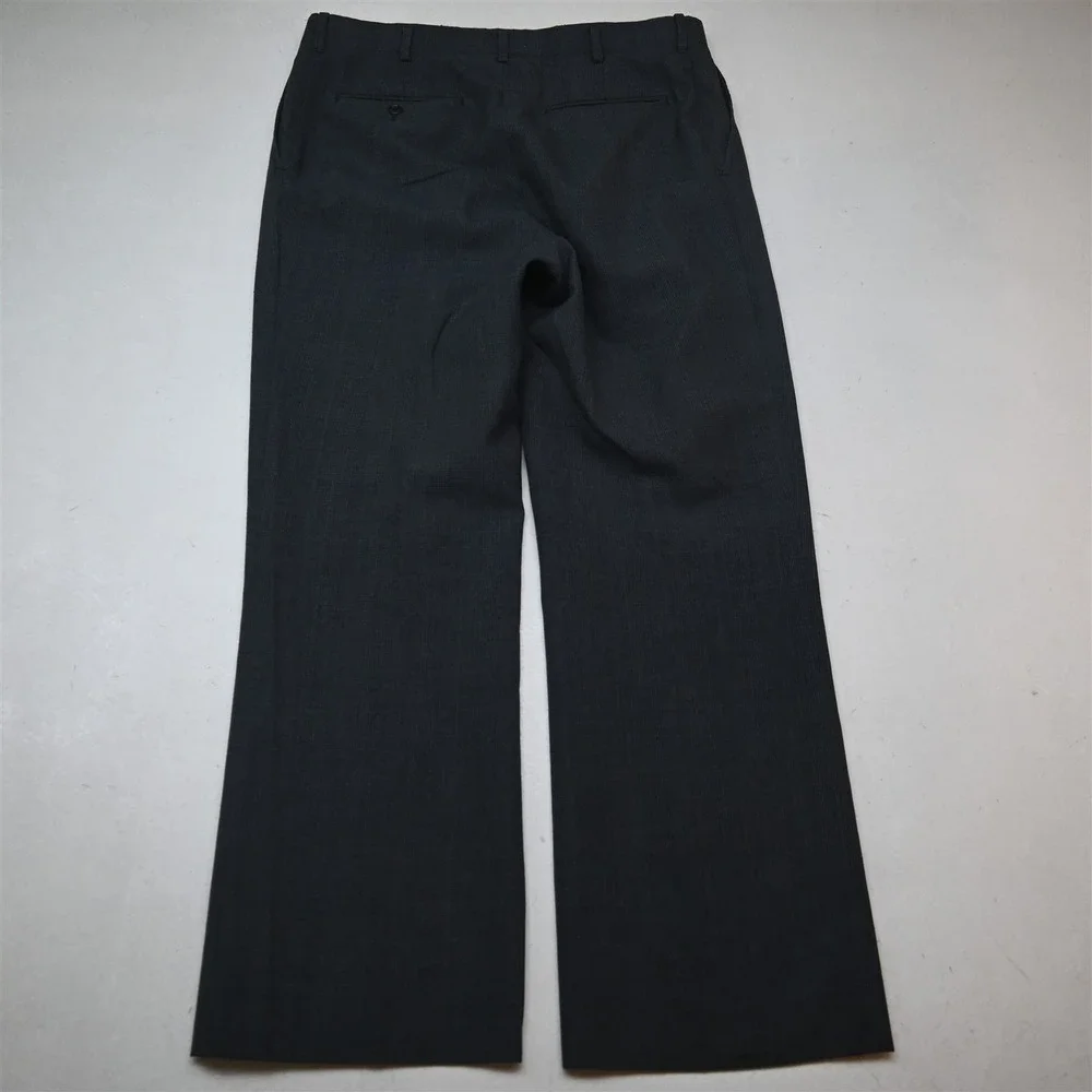 Vtg USA Made 44R 34x30 Blue Glenn Check Wool Bootcut Mens Jacket Pants Suit